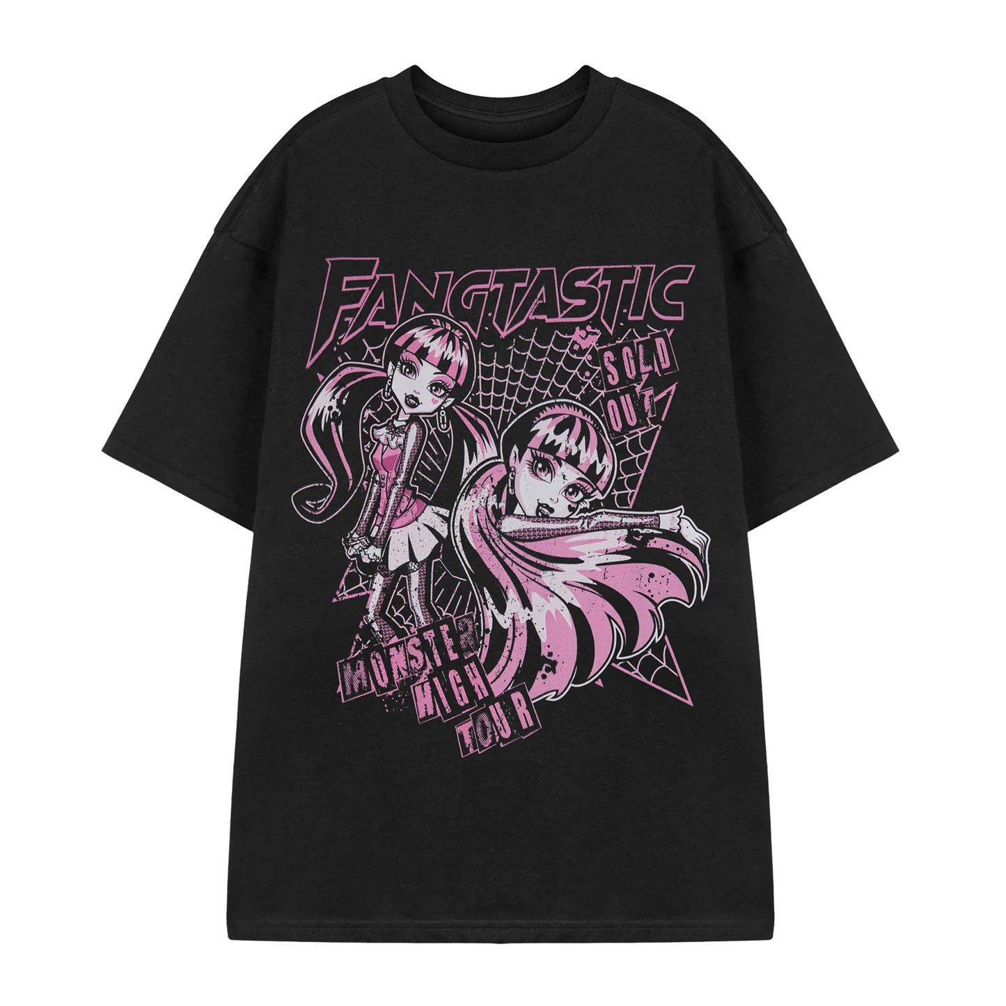Black - Front - Monster High Unisex Adult Fangtastic T-Shirt