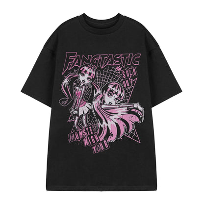 Black - Front - Monster High Unisex Adult Fangtastic T-Shirt