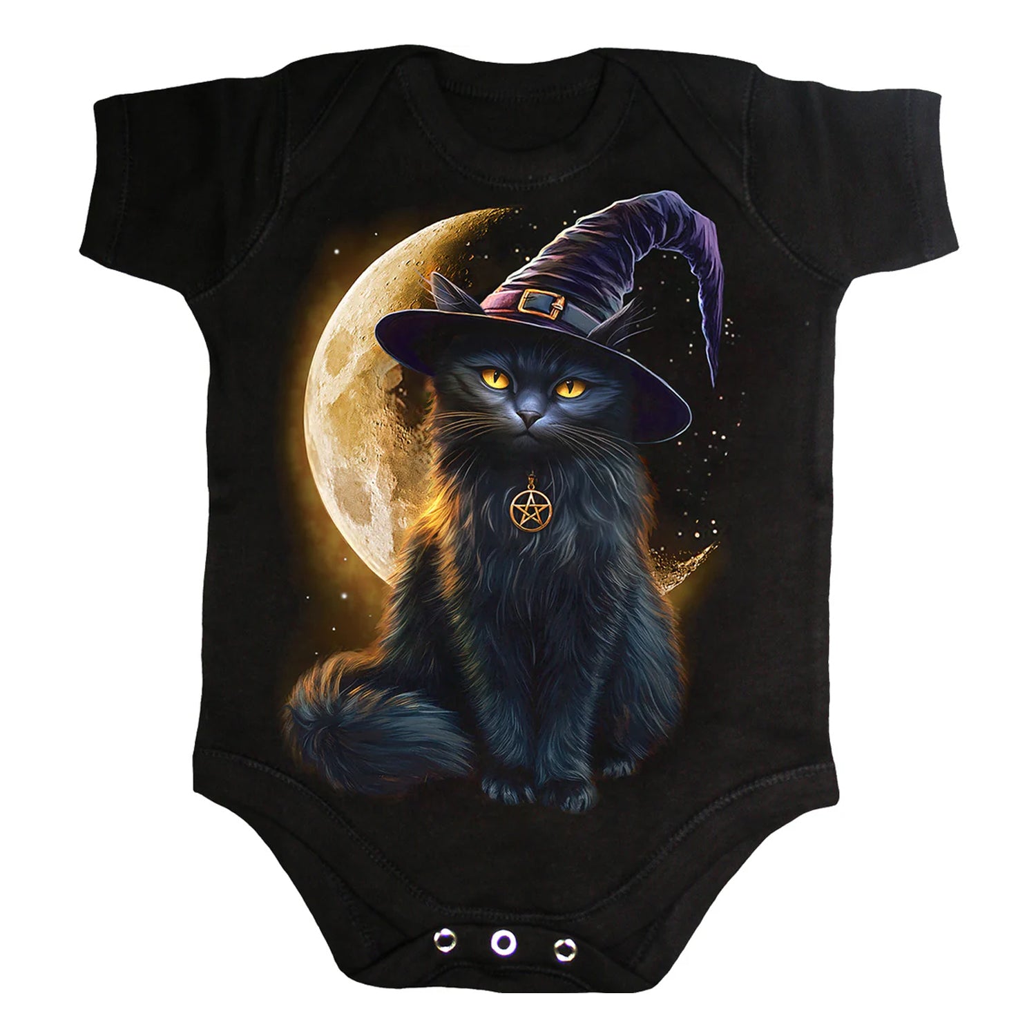 Black - Front - Spiral Baby Familiar Magic Sleepsuit