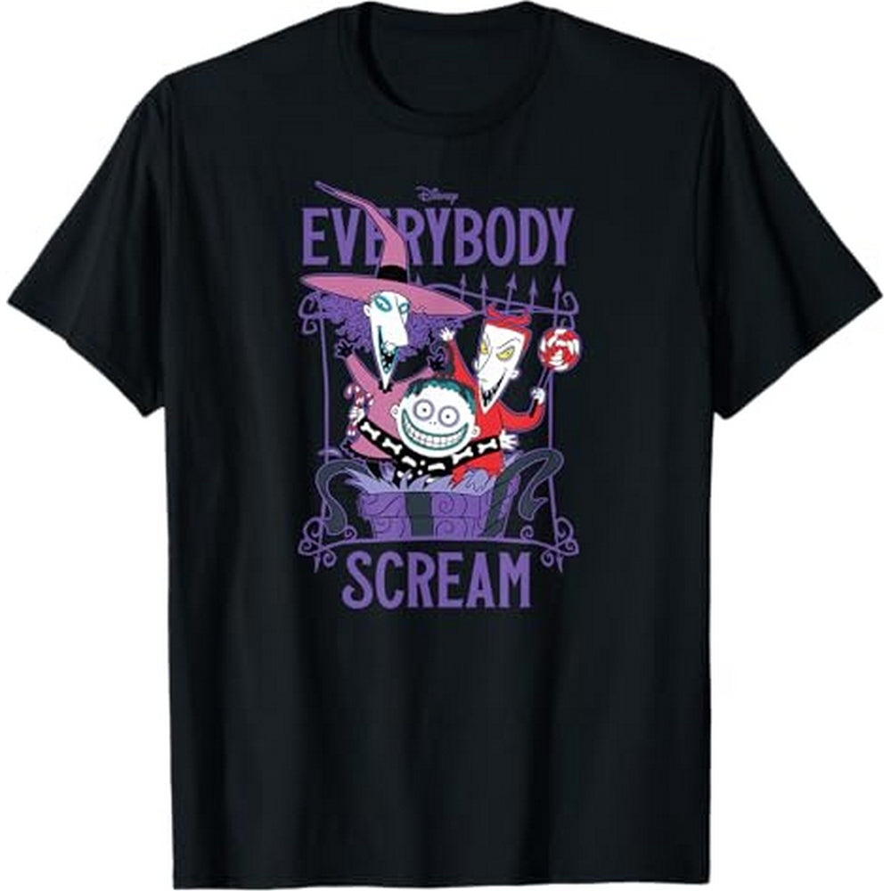 Black - Front - Nightmare Before Christmas Unisex Adult The Everybody Scream T-Shirt