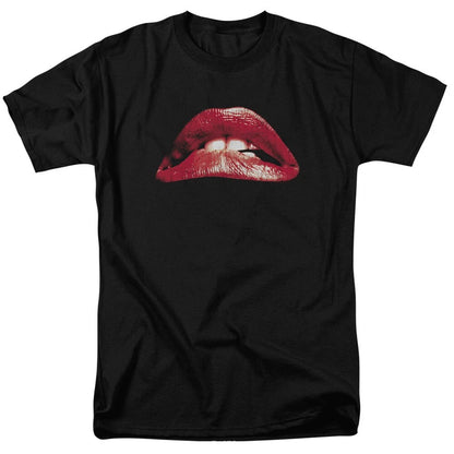 Black - Front - The Rocky Horror Picture Show Unisex Adult Lips T-Shirt