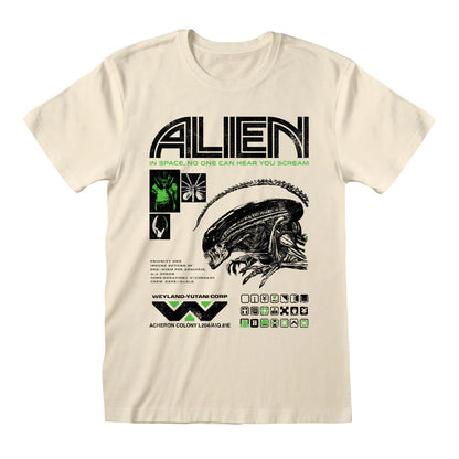 Natural - Front - Alien Unisex Adult Icons T-Shirt