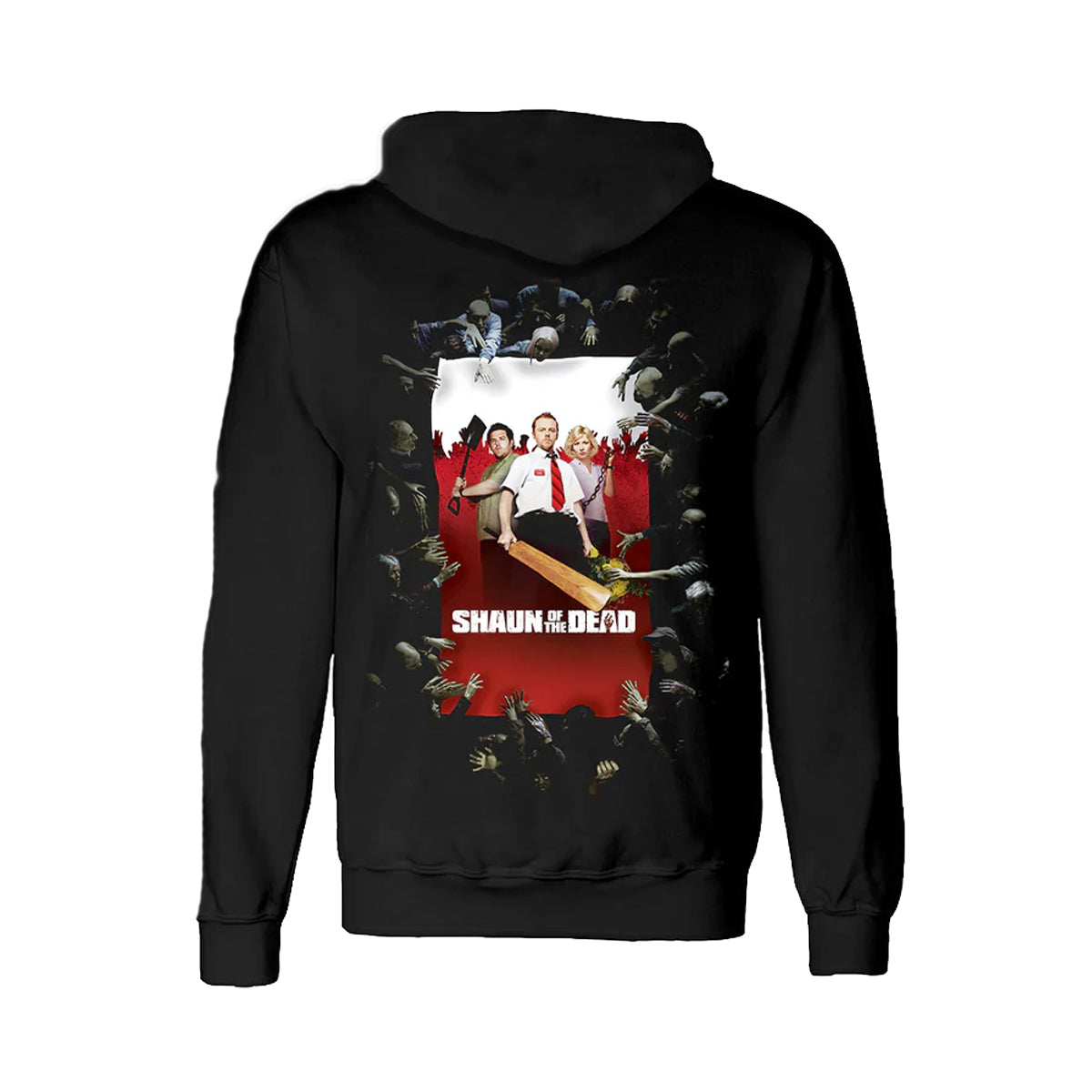 Black - Back - Shaun Of The Dead Unisex Adult Poster Hoodie