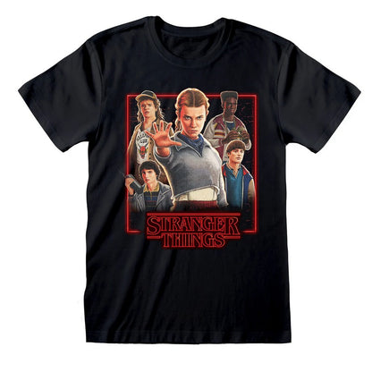 Black - Front - Stranger Things Unisex Adult Characters in Glowing Box Characters T-Shirt