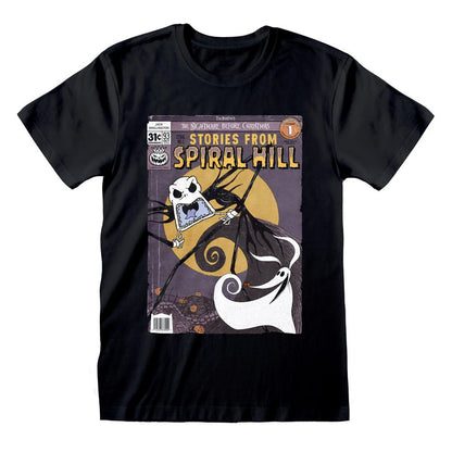 Black - Front - Nightmare Before Christmas Unisex Adult Spiral Hill T-Shirt