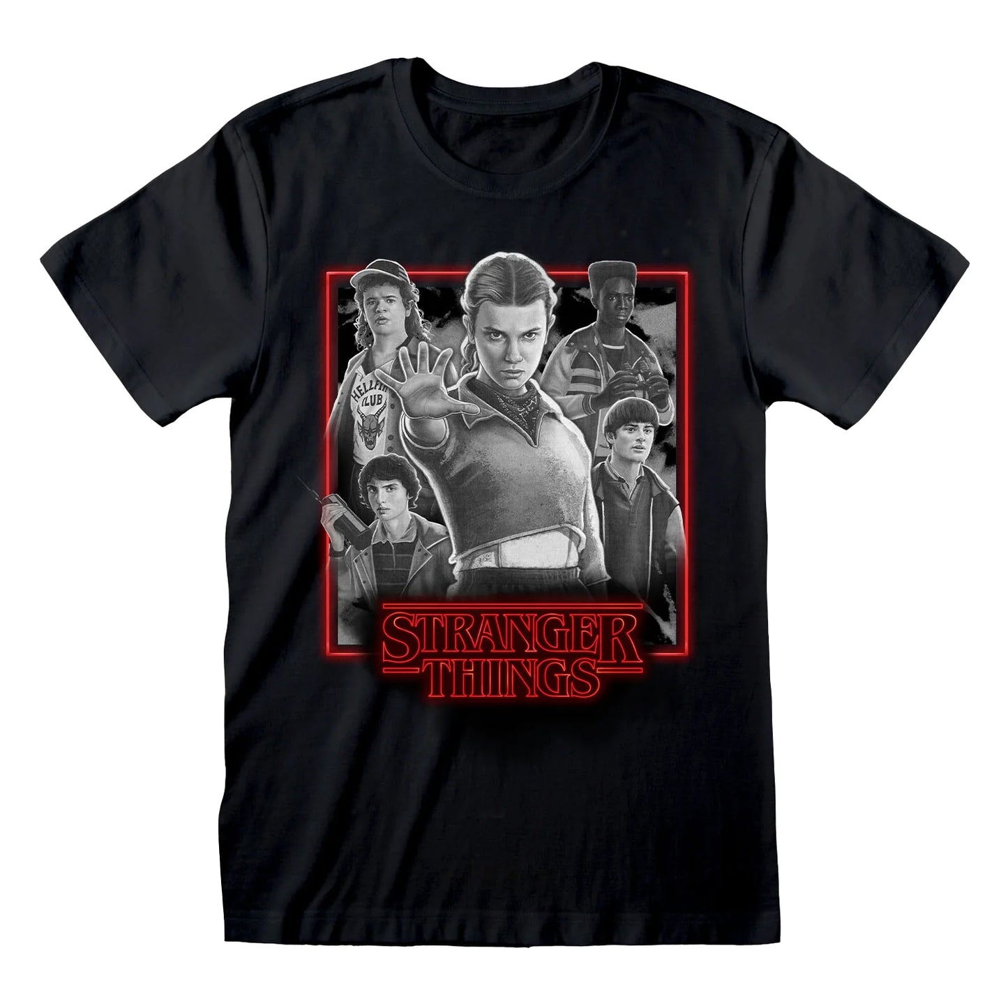 Black - Front - Stranger Things Unisex Adult Characters in Glowing Box T-Shirt
