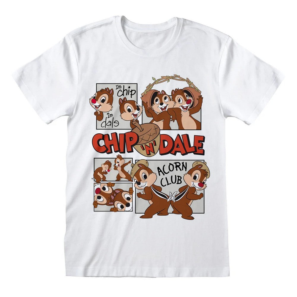 White - Front - Chip ´N´ Dale Unisex Adult Friendship T-Shirt