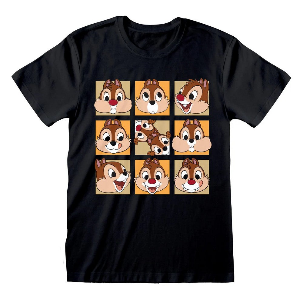Black - Front - Chip ´N´ Dale Unisex Adult Expressions T-Shirt