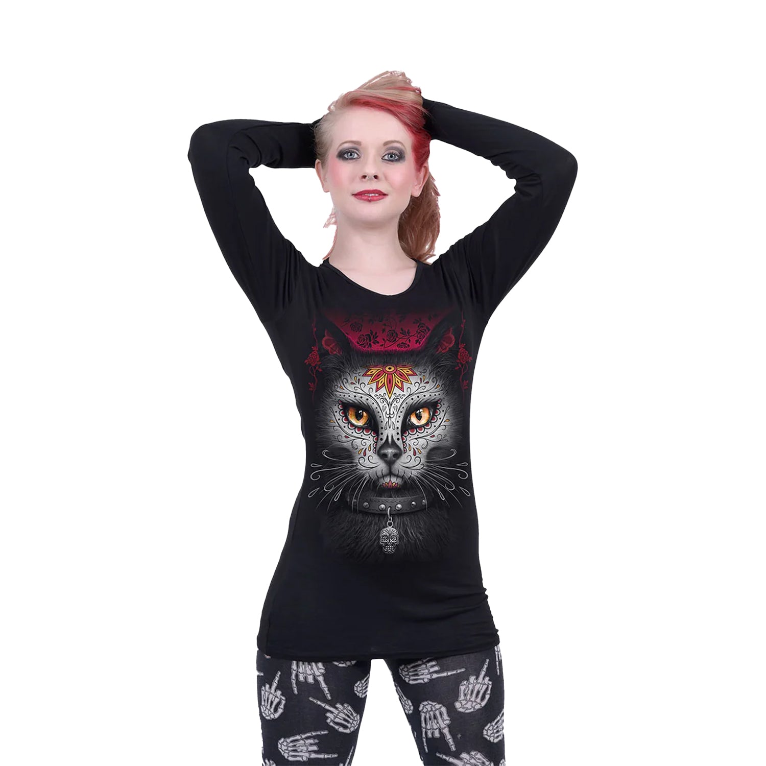 Black - Back - Spiral Womens-Ladies Catrina T-Shirt