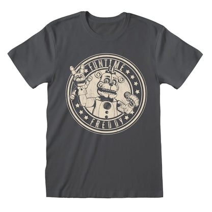 Charcoal - Front - Five Nights At Freddys Unisex Adult Funtime Freddy Distressed T-Shirt
