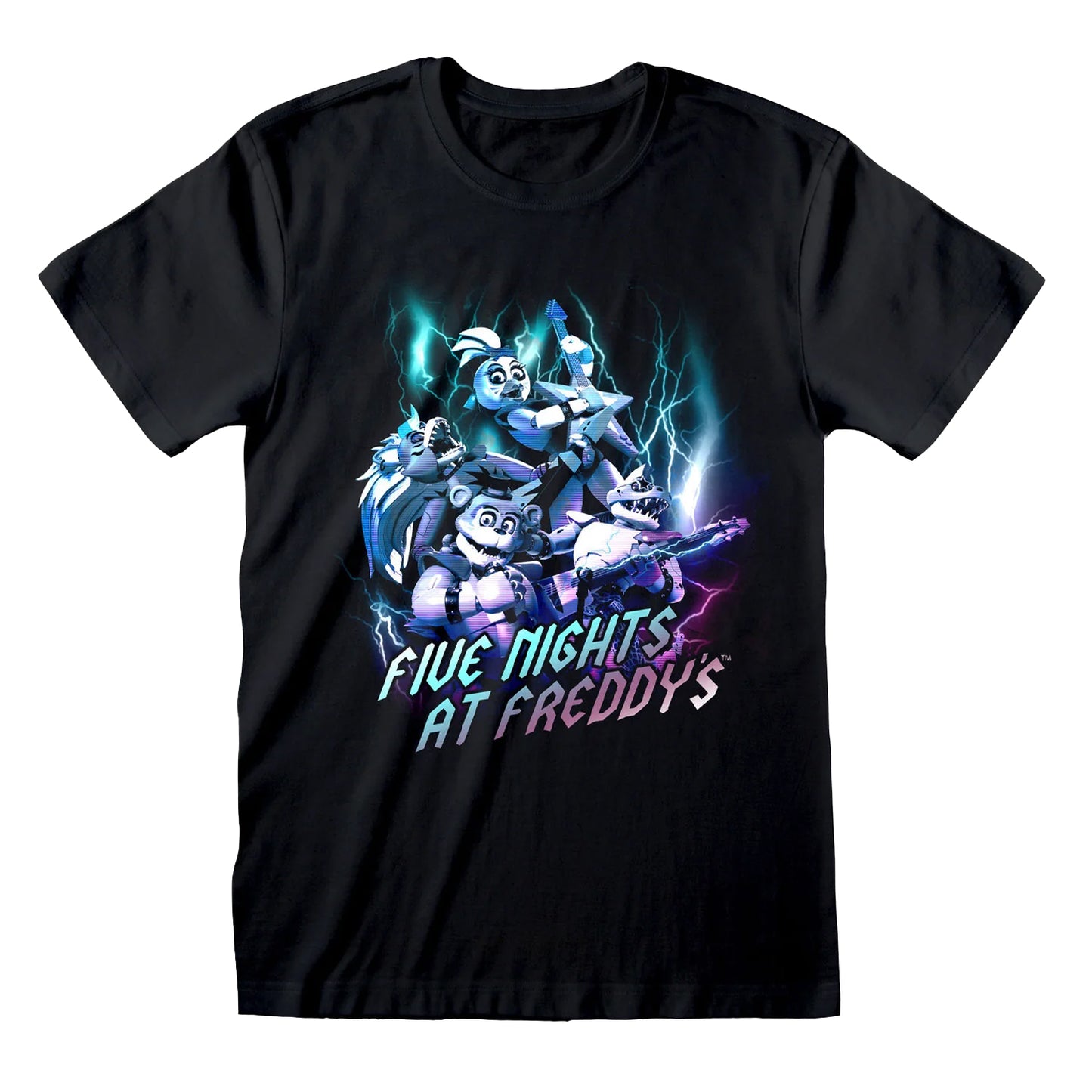 Black - Front - Five Nights At Freddys Unisex Adult Band T-Shirt