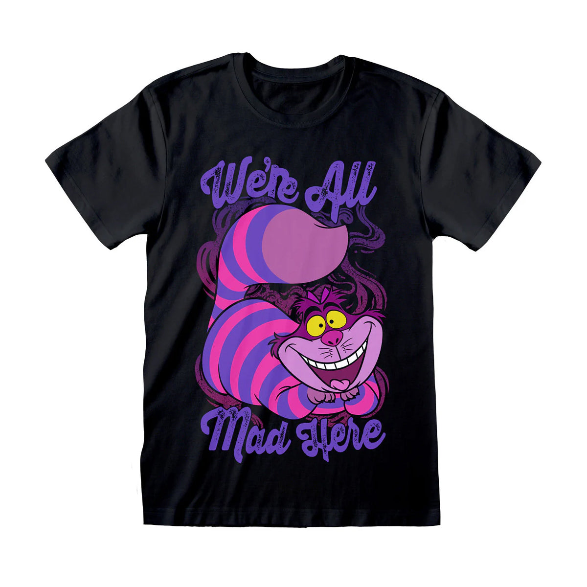 Black - Front - Alice In Wonderland Unisex Adult We´re All Mad Here T-Shirt