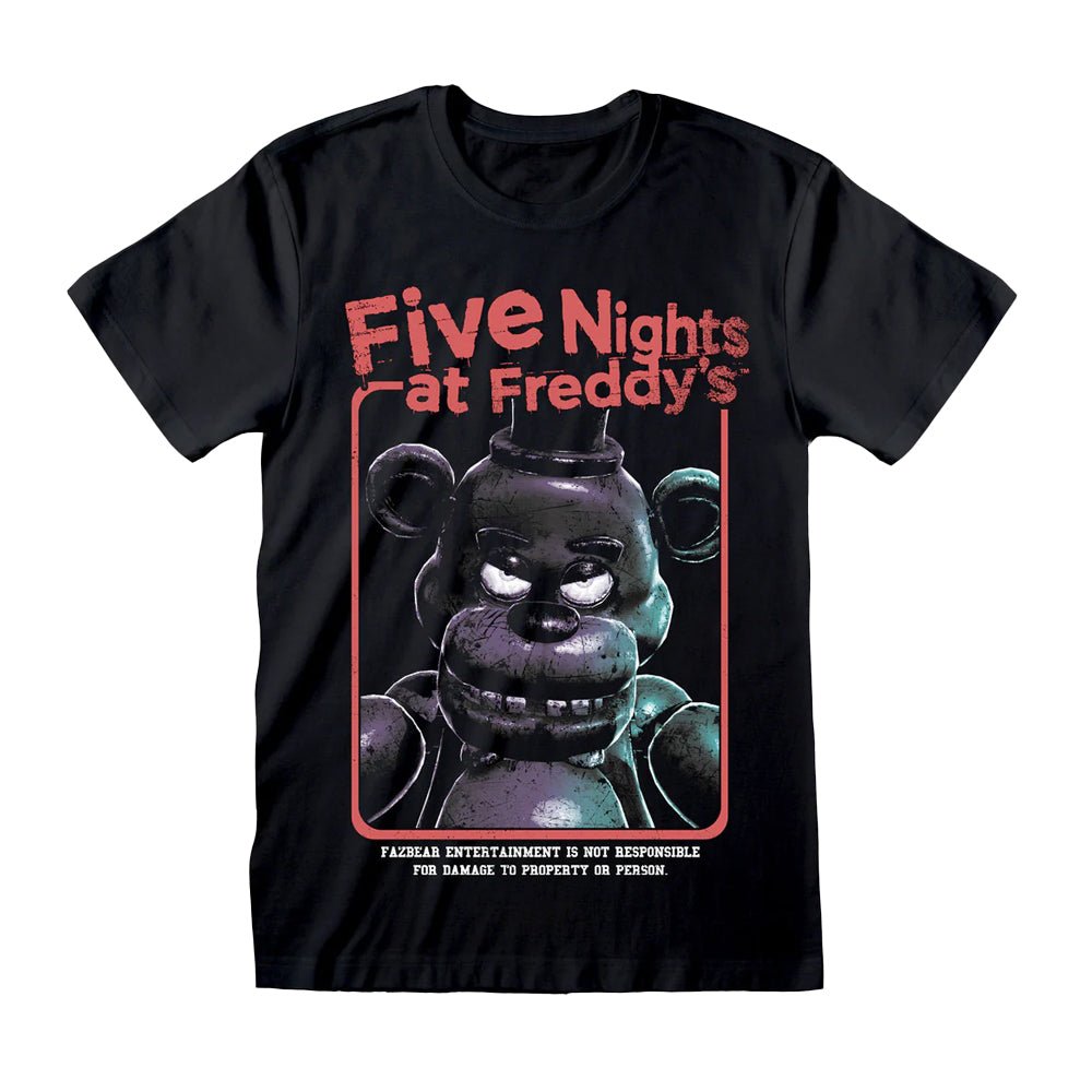 Black - Front - Five Nights At Freddys Unisex Adult VHS T-Shirt