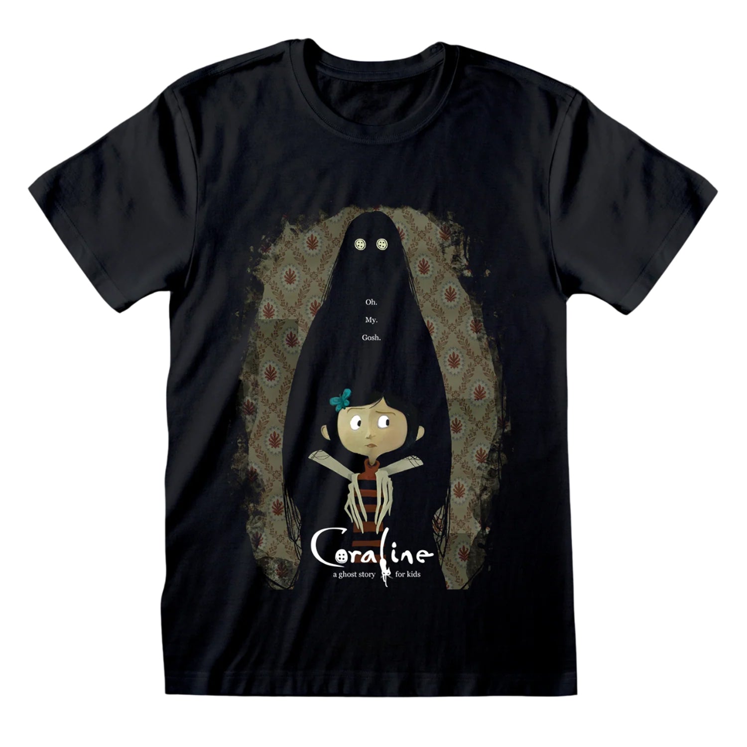 Black - Front - Coraline Unisex Adult Oh My Gosh T-Shirt