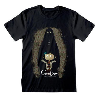 Black - Front - Coraline Unisex Adult Oh My Gosh T-Shirt