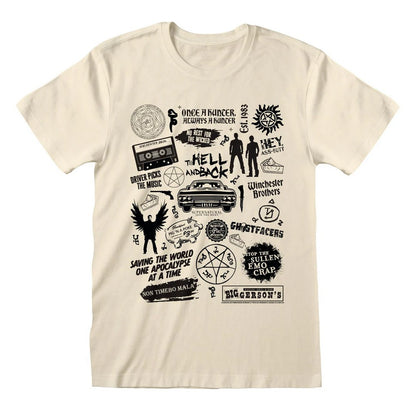 Natural - Front - Supernatural Unisex Adult Icons T-Shirt