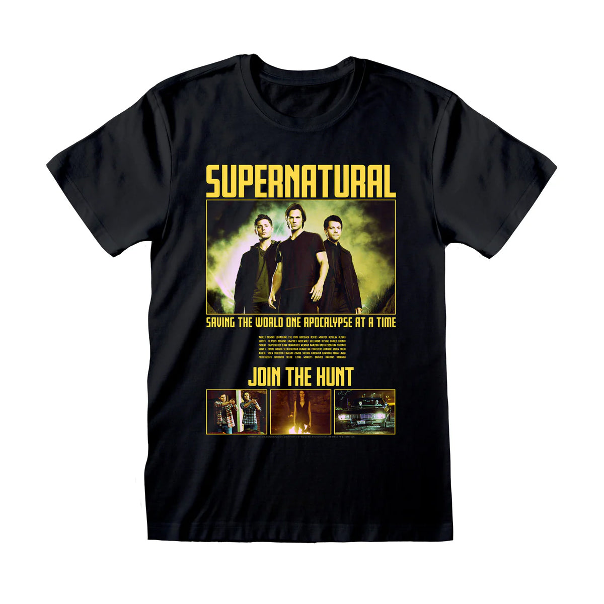 Black - Front - Supernatural Unisex Adult Poster T-Shirt