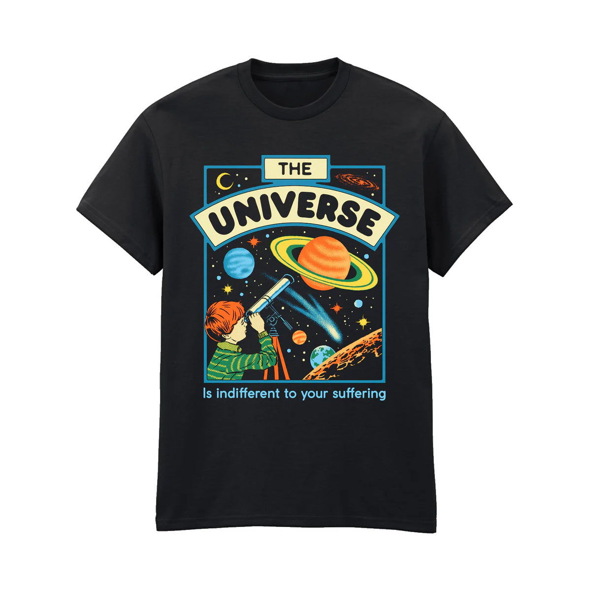 Black - Front - Steven Rhodes Unisex Adult Universe T-Shirt
