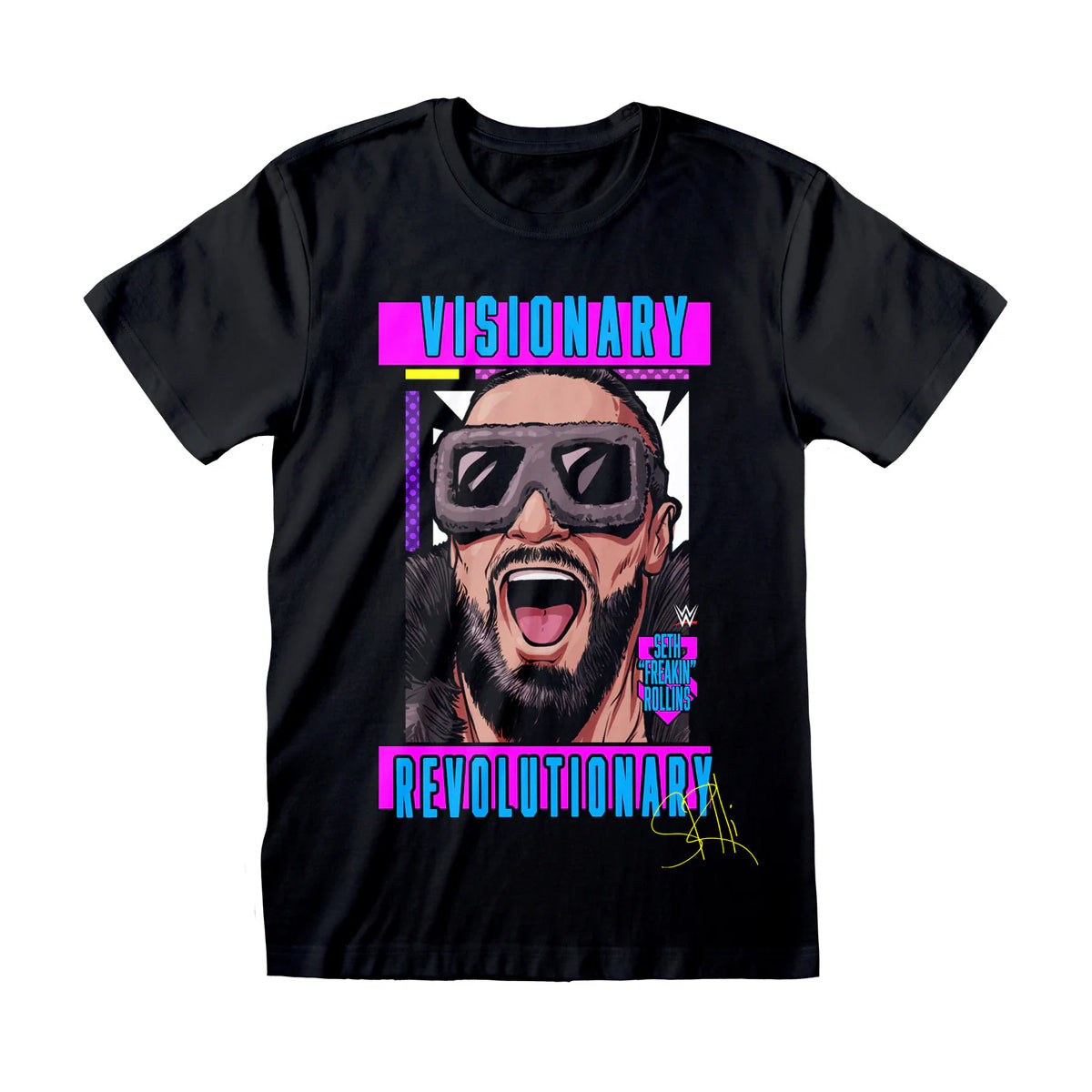 Black - Front - WWE Unisex Adult Seth T-Shirt