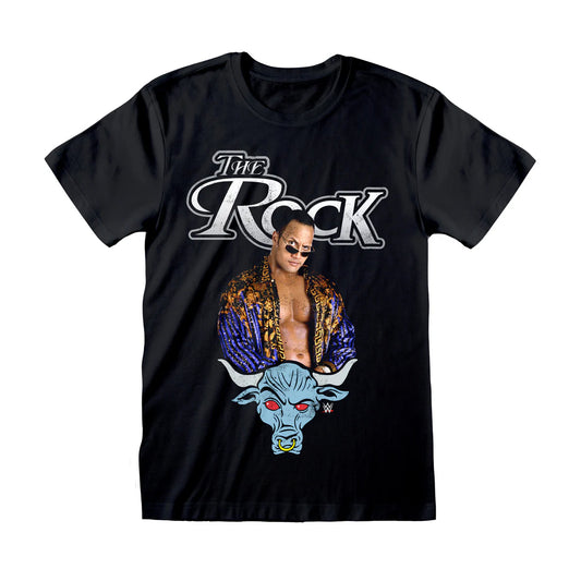 Black - Front - WWE Unisex Adult Eyebrow T-Shirt