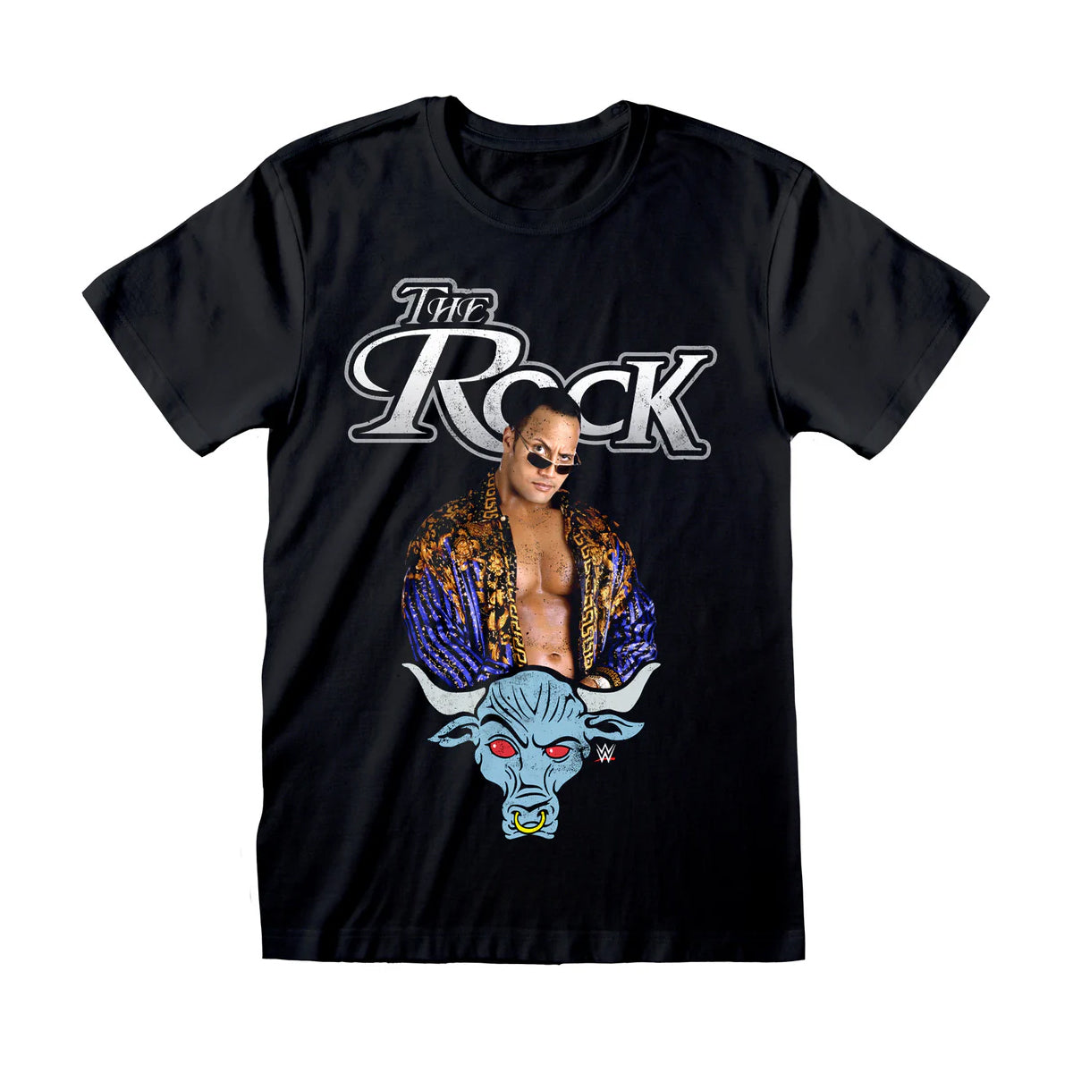 Black - Front - WWE Unisex Adult Eyebrow T-Shirt