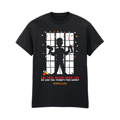 Black - Front - Home Alone Unisex Adult Window Christmas T-Shirt