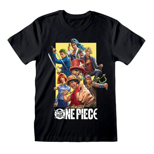 Black - Front - One Piece Unisex Adult Full Cast T-Shirt