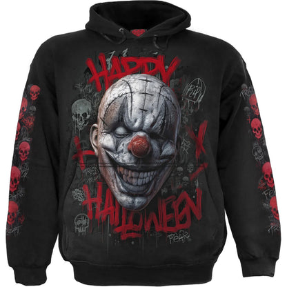 Black - Front - Spiral Direct Unisex Adult Happy Horroween Hoodie