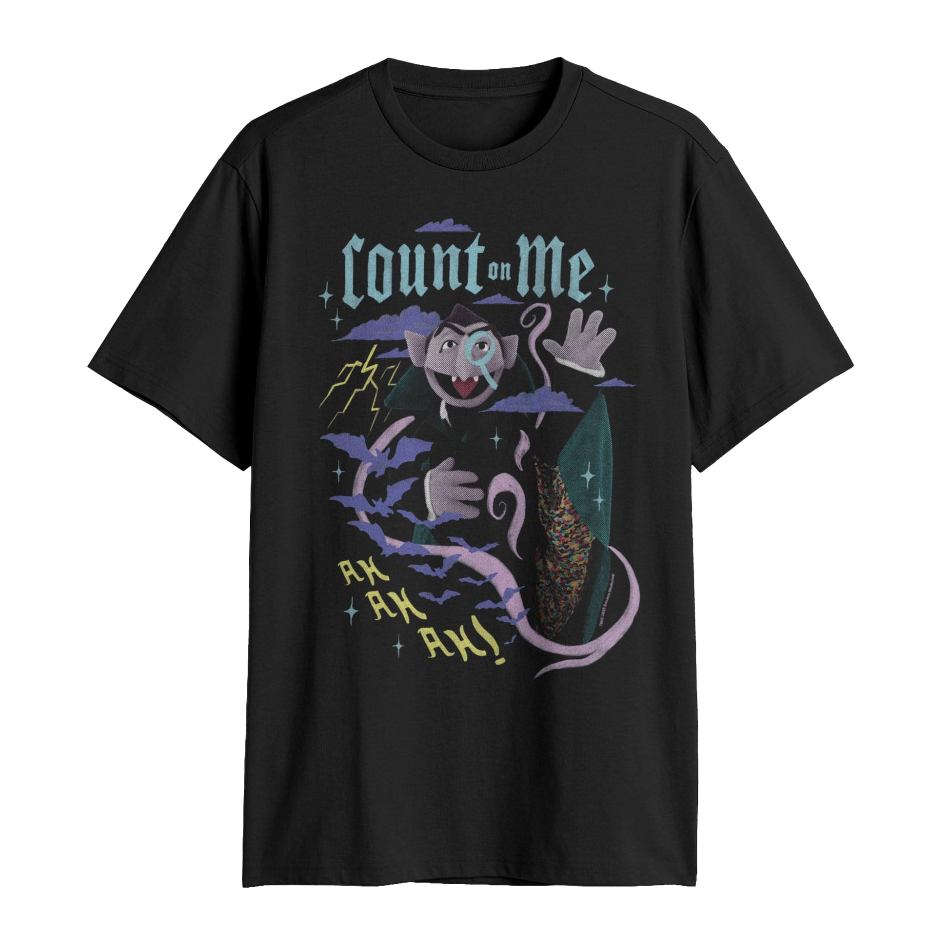 Black - Front - Sesame Street Unisex Adult Count On Me T-Shirt