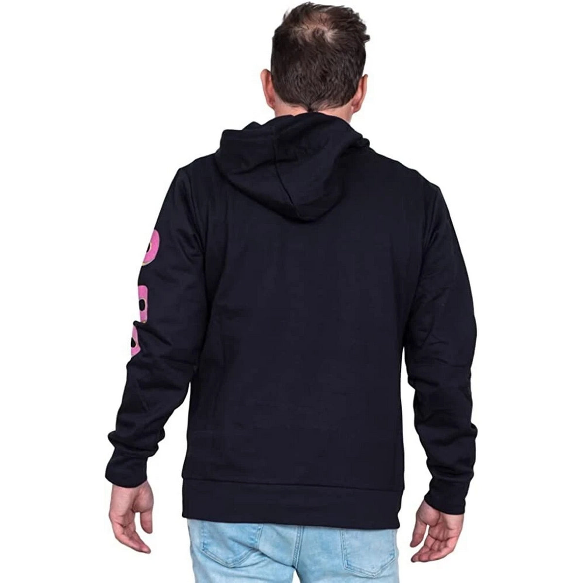 Black - Back - The Simpsons Unisex Adult Donut Head Hoodie