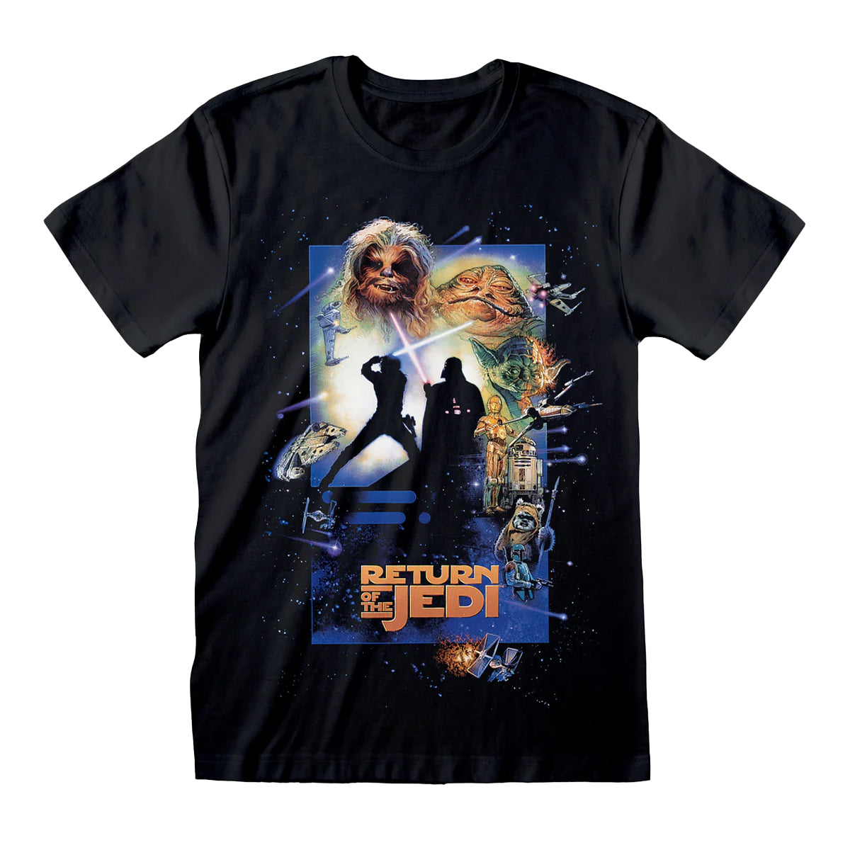 Black - Front - Star Wars: Return Of The Jedi Unisex Adult Classic T-Shirt