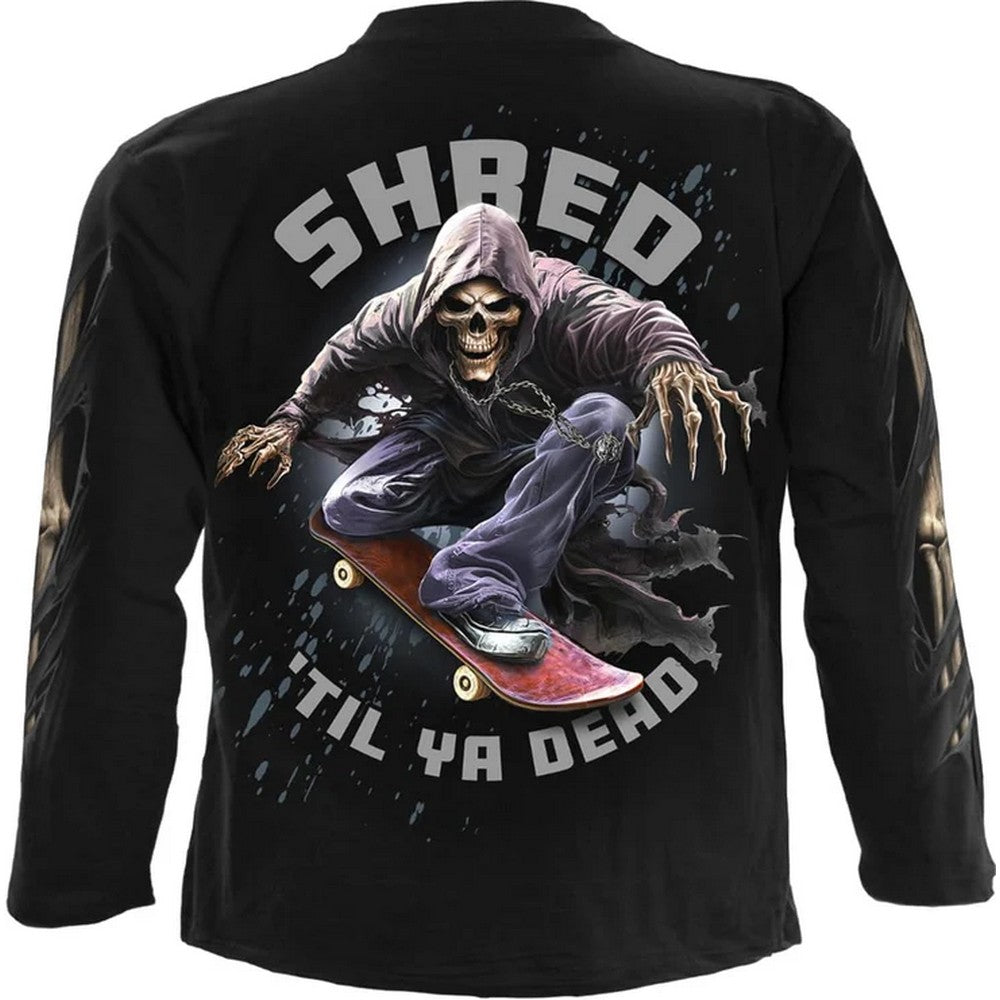Black - Back - Spiral Unisex Adult Soul Boarder Long-Sleeved T-Shirt