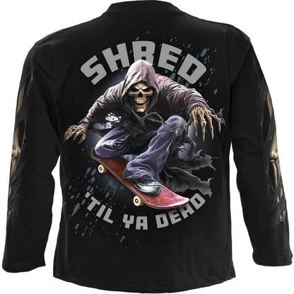 Black - Back - Spiral Unisex Adult Soul Boarder Long-Sleeved T-Shirt