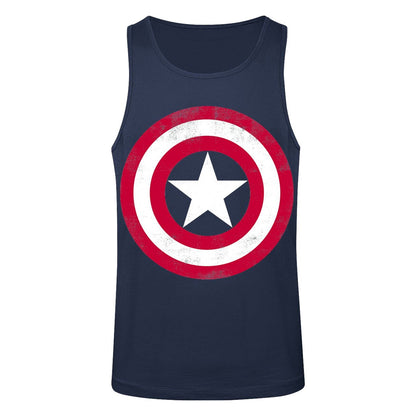Navy Blue - Front - Captain America Unisex Adult Shield Tank Top