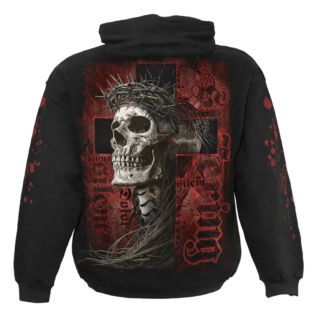 Black - Back - Spiral Direct Unisex Adult Silent Suffering Hoodie