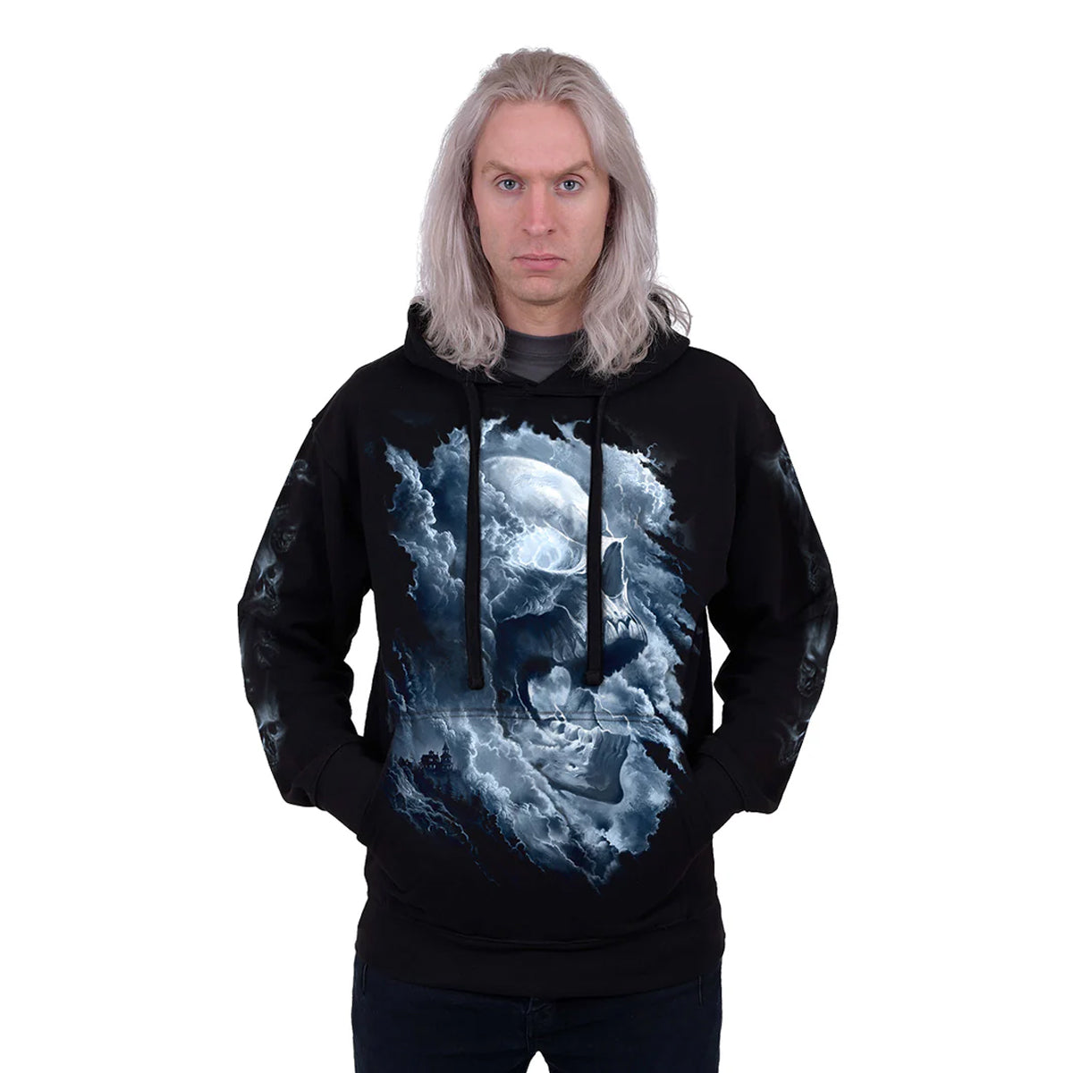 Black - Side - Spiral Direct Unisex Adult Grave Skies Hoodie