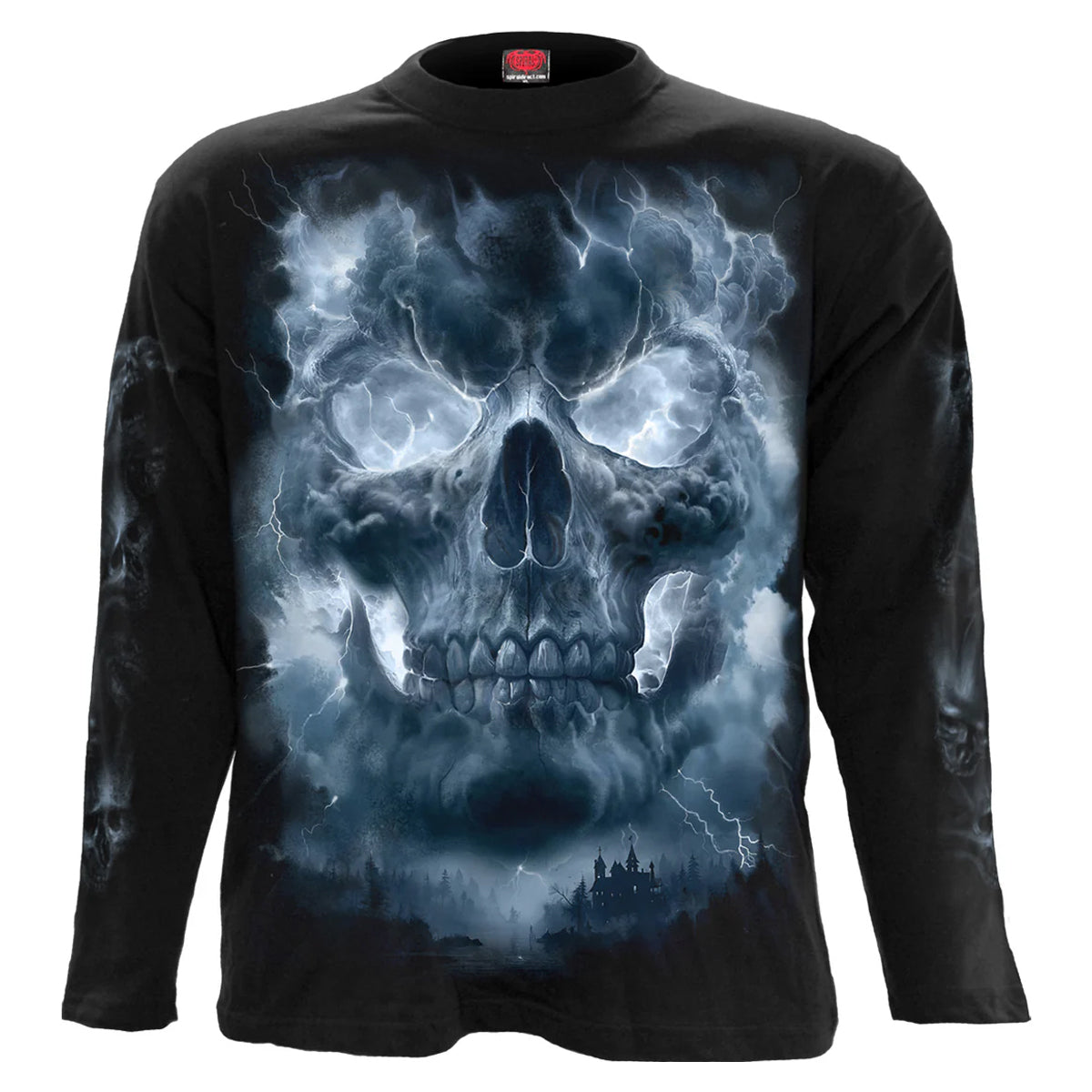 Black - Front - Spiral Direct Unisex Adult Grave Skies Long-Sleeved T-Shirt