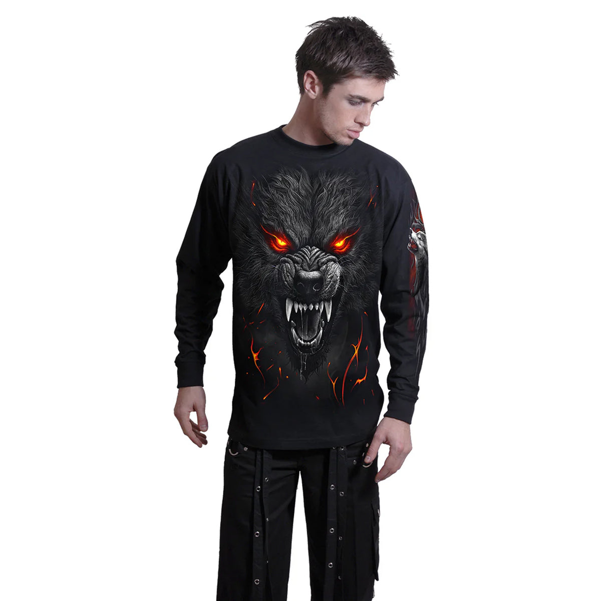 Black - Side - Spiral Direct Unisex Adult Darkest Fear Long-Sleeved T-Shirt