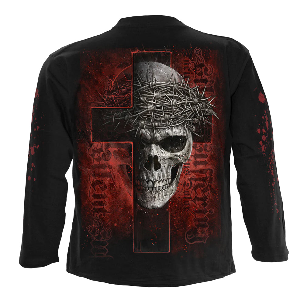Black - Back - Spiral Direct Unisex Adult Silent Suffering Long-Sleeved T-Shirt