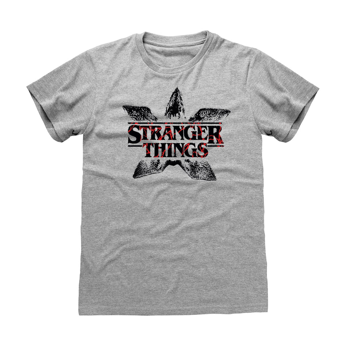 Grey - Front - Stranger Things Unisex Adult Demogorgon Mouth Heather T-Shirt