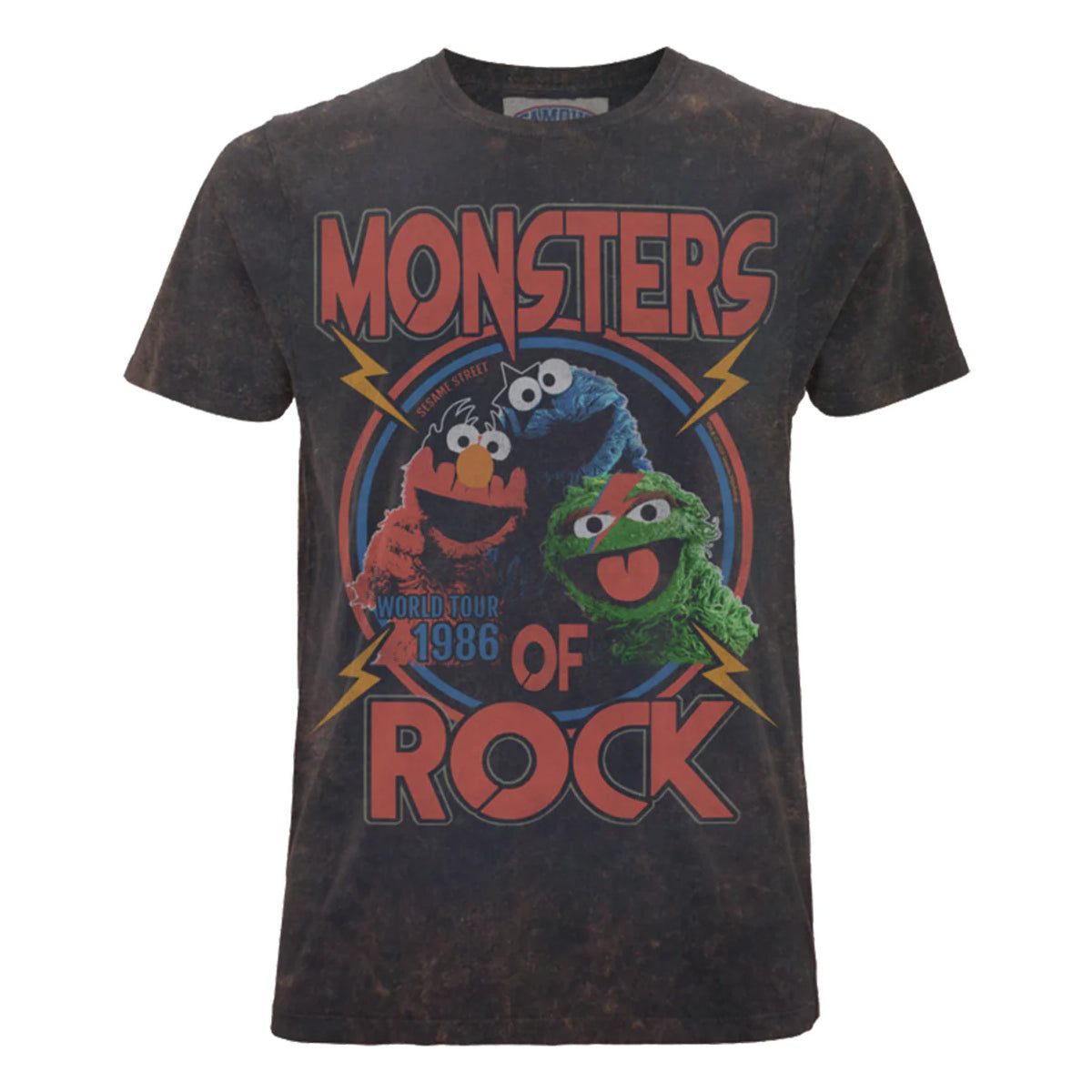 Black - Front - Sesame Street Unisex Adult Monsters Of Rock Heather T-Shirt