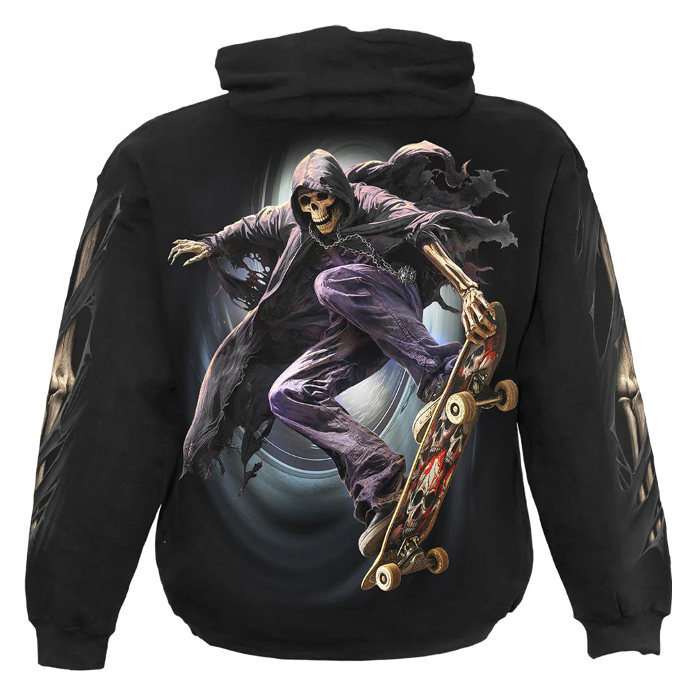 Black - Back - Spiral Unisex Adult Soul Boarder Hoodie