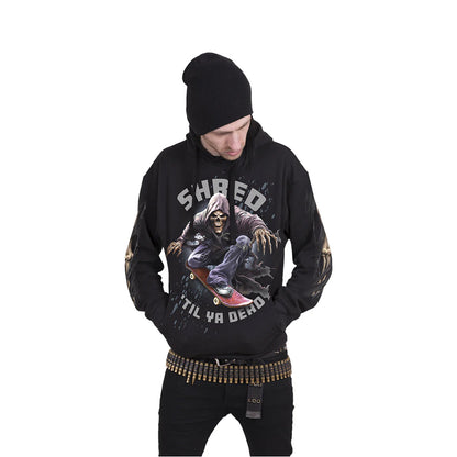 Black - Side - Spiral Unisex Adult Soul Boarder Hoodie