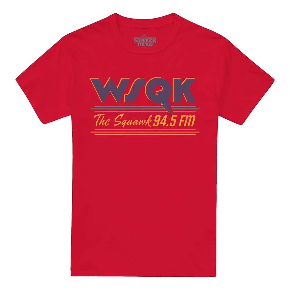 Red - Front - Stranger Things Unisex Adult The Squawk Logo T-Shirt