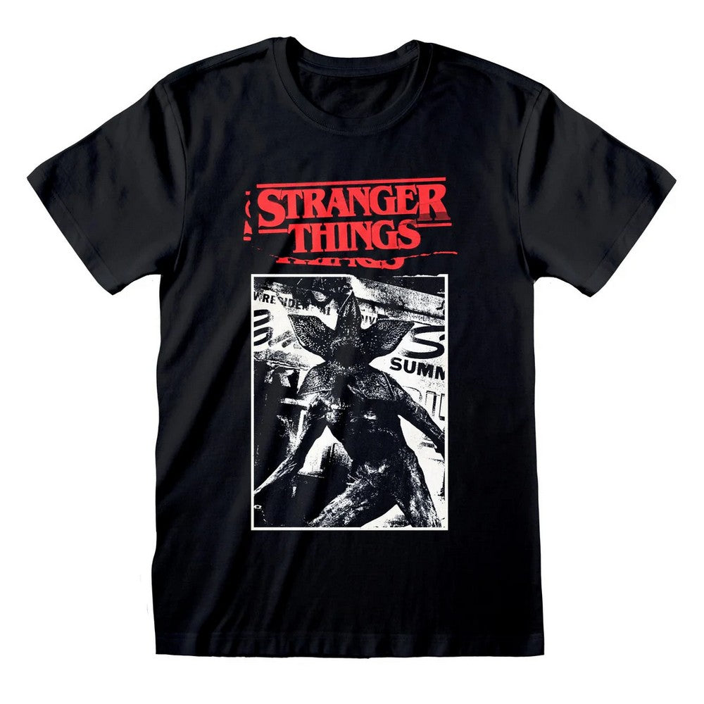 Black - Front - Stranger Things Unisex Adult Article Cut Out T-Shirt