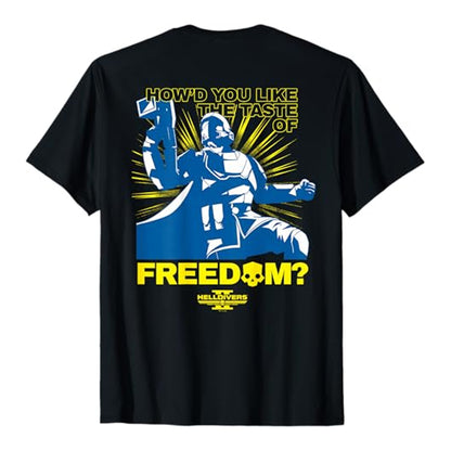 Black - Back - Helldivers 2 Unisex Adult Taste Of Freedom T-Shirt