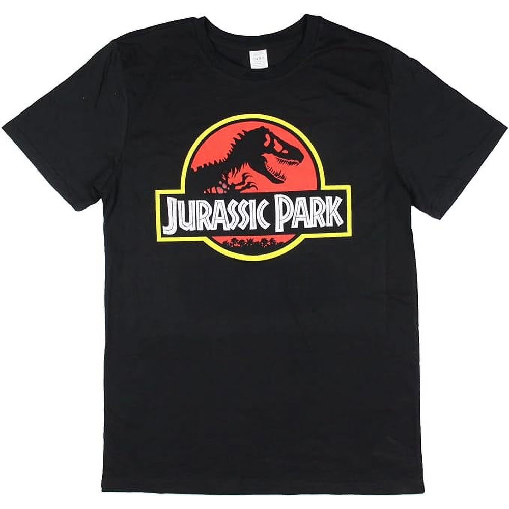 Black - Front - Jurassic Park Unisex Adult Distressed Logo T-Shirt