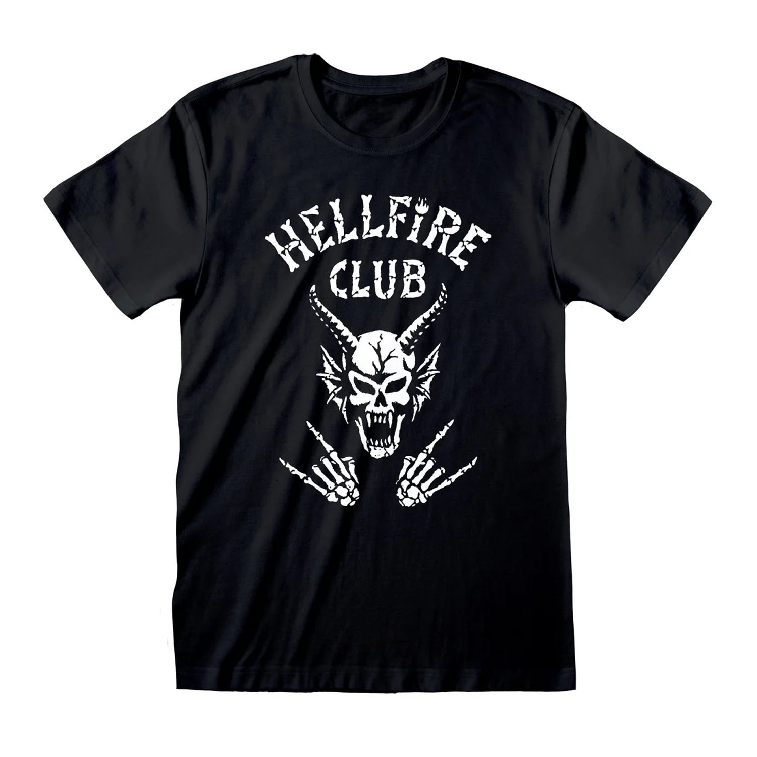 Black - Front - Stranger Things Unisex Adult Hellfire Club T-Shirt