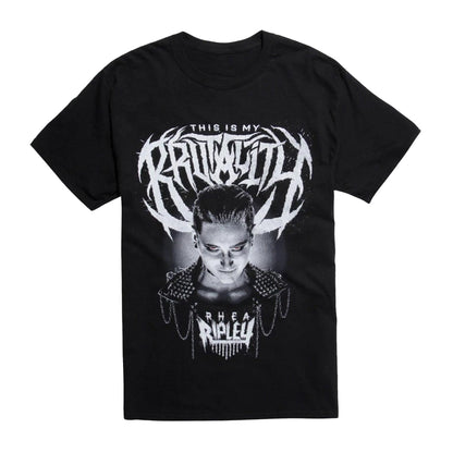 Black - Front - WWE Unisex Adult Rhea Brutality T-Shirt