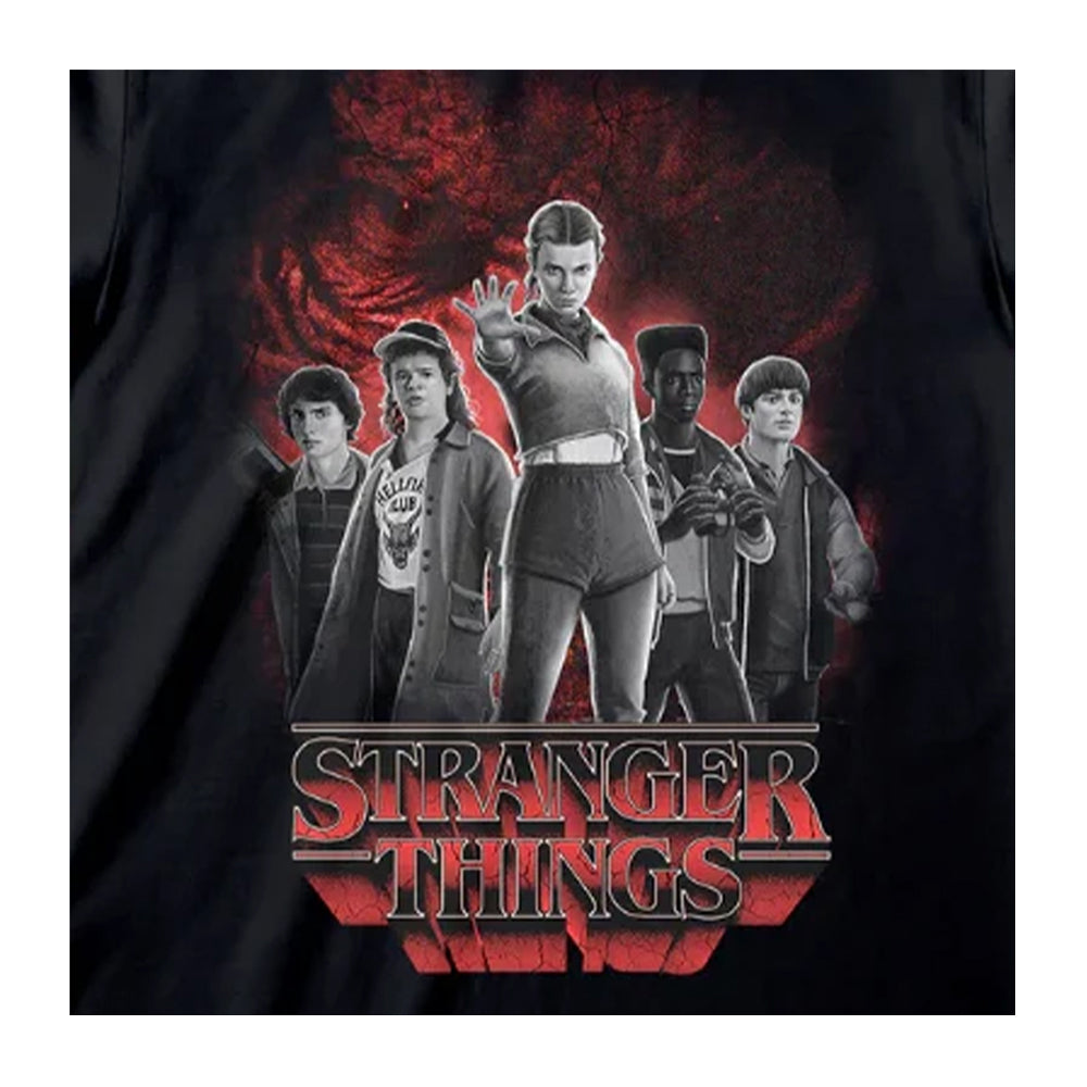 Black - Side - Stranger Things Unisex Adult Vecna Group Shot T-Shirt